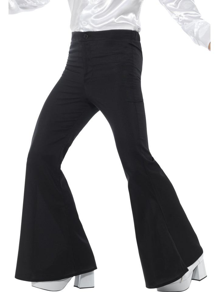 Retro Black Flared Trousers for Men