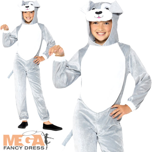 Grey Dog Kids Animal Book Day Fancy Dress Costumes