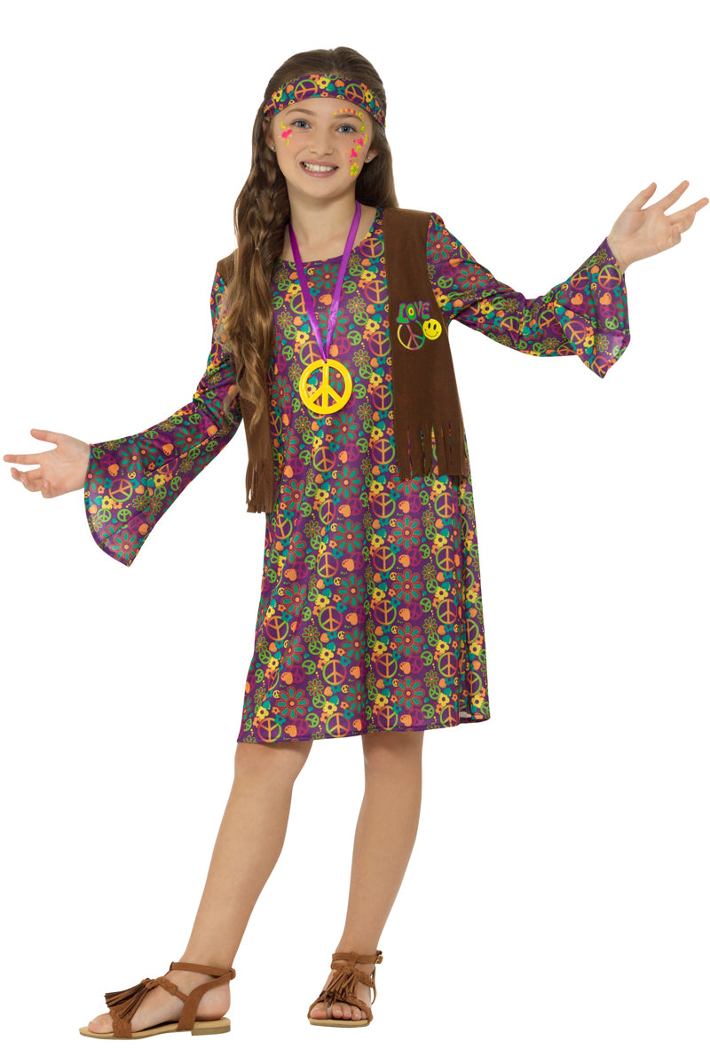 Groovy Hippie Girl Fancy Dress Costume