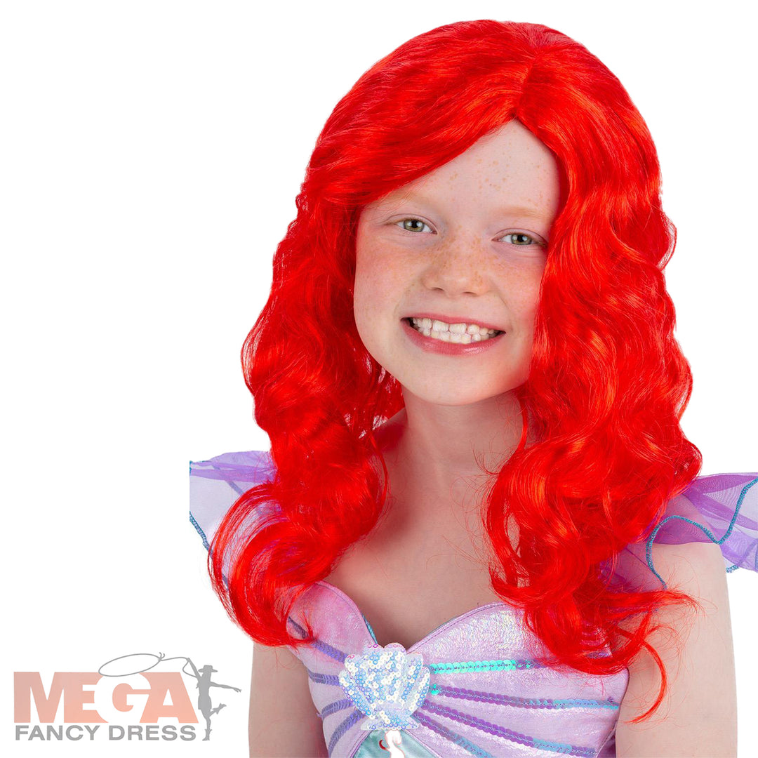 Red Mermaid Costume Accessory Wig for Girls