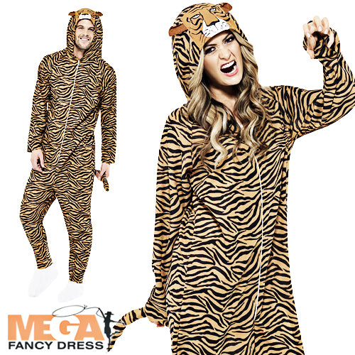 Adults Tiger Fancy Dress Costume Animal Outfit