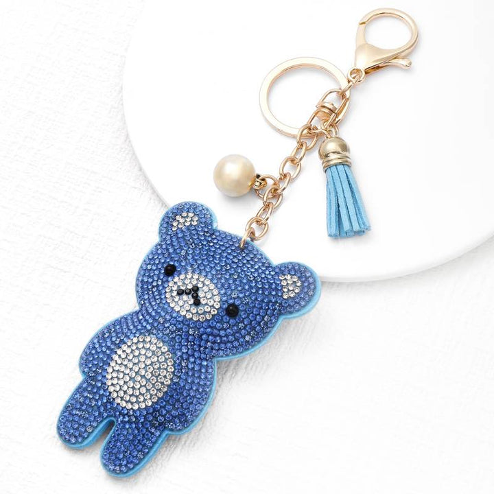 Velvet Rhinestone Keychain Pendant Handbag Charm