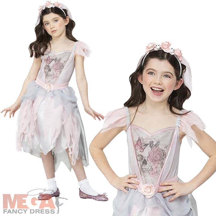 Vintage Ghost Bride Costume for Girls Halloween