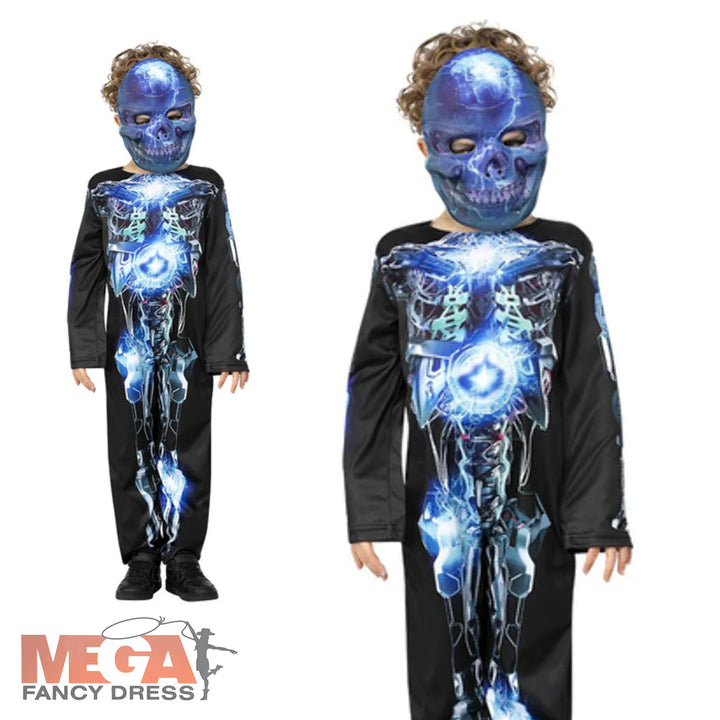 Kids Robotic Skeleton Boys Halloween Costume