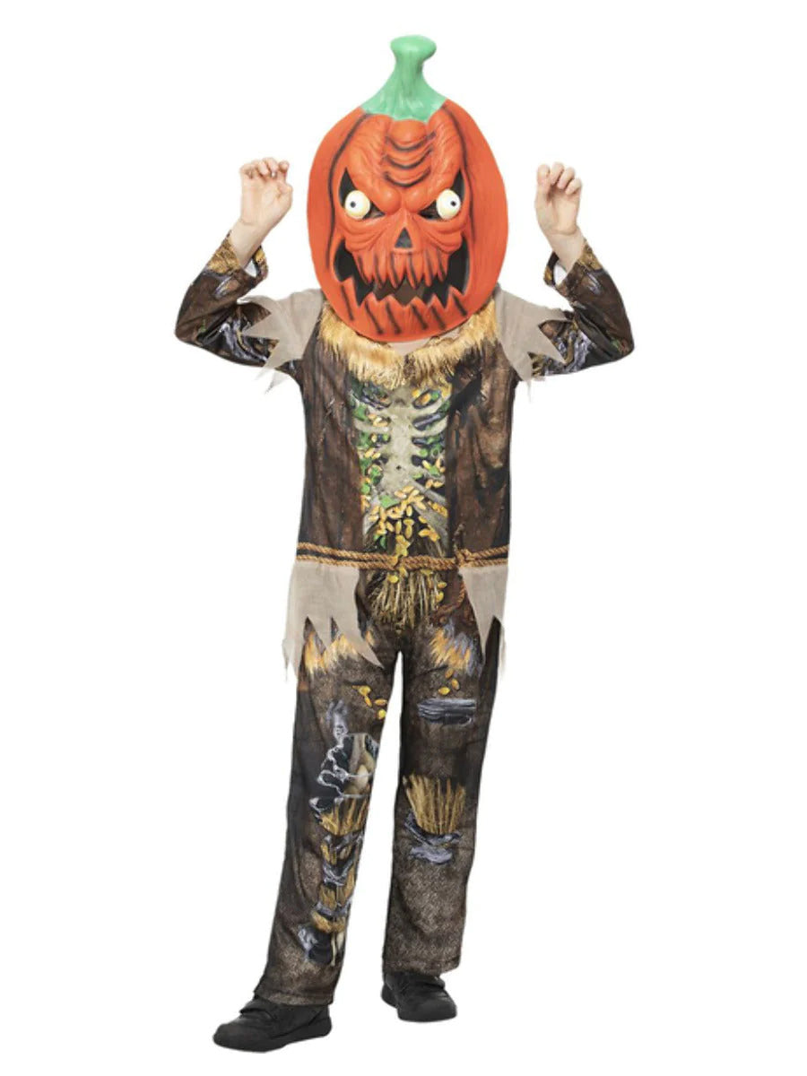 Pumpkin Scarecrow Reaper Costume Boys Halloween Fancy Dress