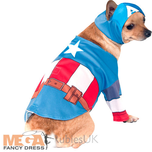 Captain America Pet Dog Costume Superhero Pet Outfit