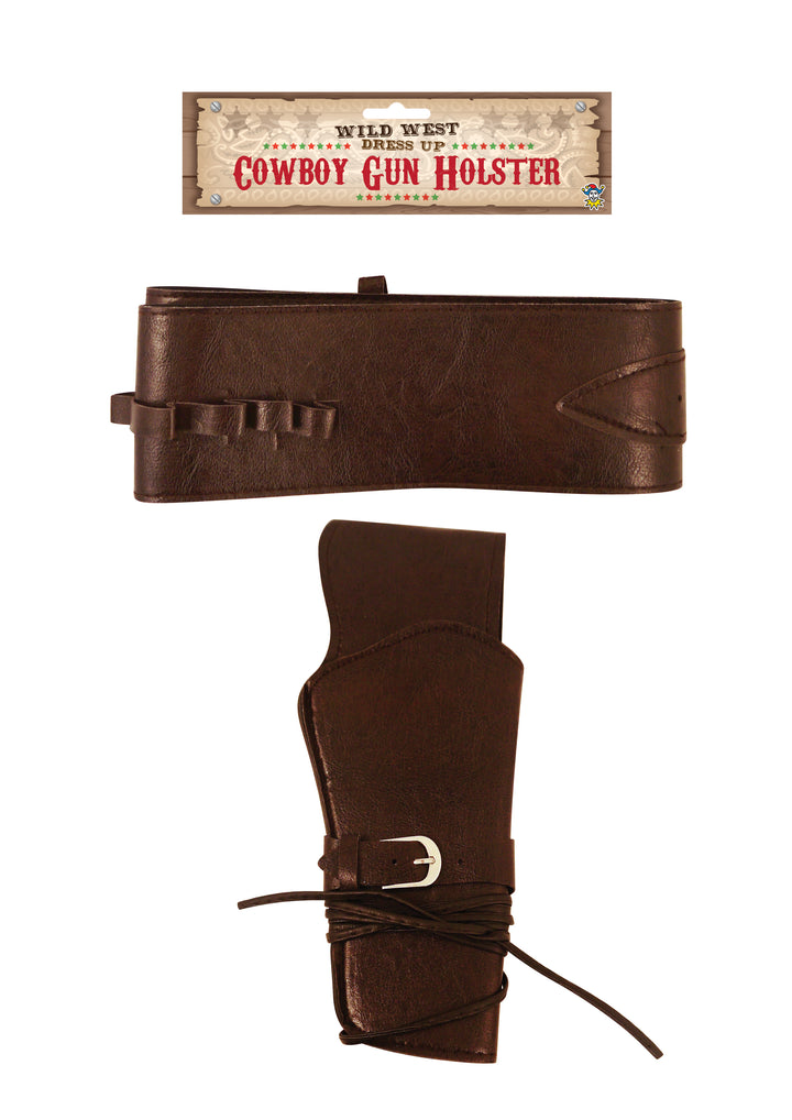 Cowboy Gun Holster Fancy Dress Accessory, 2 Piece Adult Western Costume