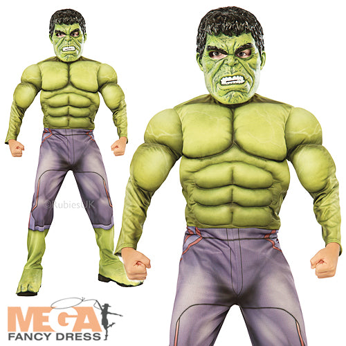 Deluxe Hulk Boys Fancy Dress Costume