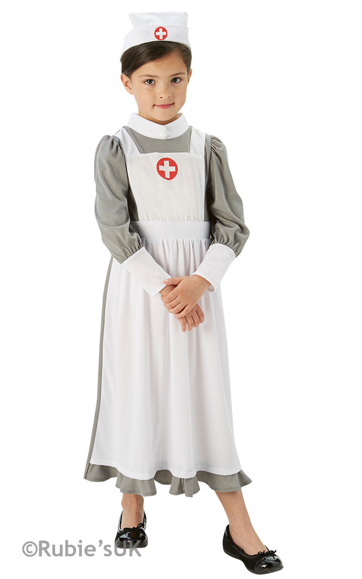 Girls WW1 Nurse Fancy Dress Hospital Uniform Costume