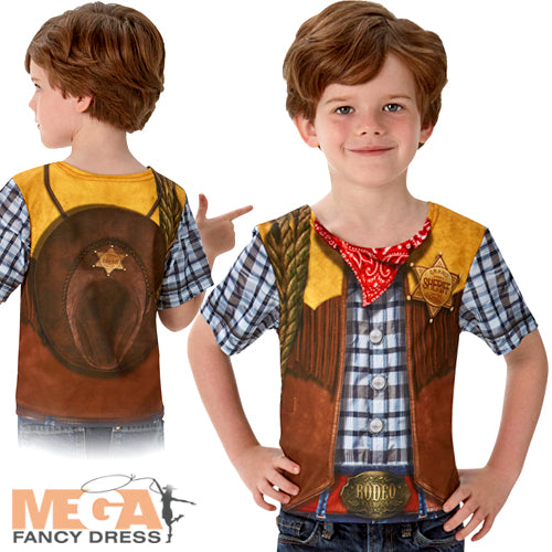Boys Cowboy Western Rodeo Costume T-Shirt