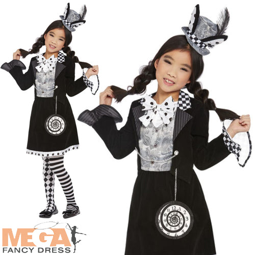 Girls Dark Wonderland Mad Hatter Costume