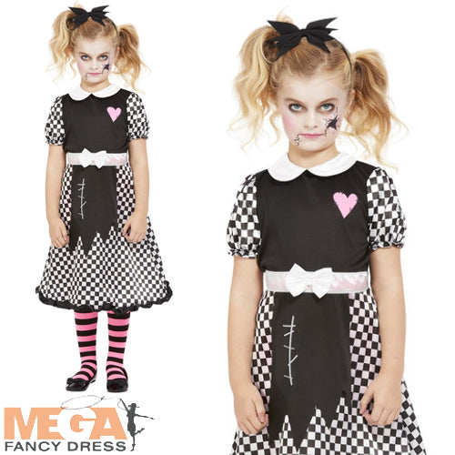 Girls Haunted Broken Doll Costume