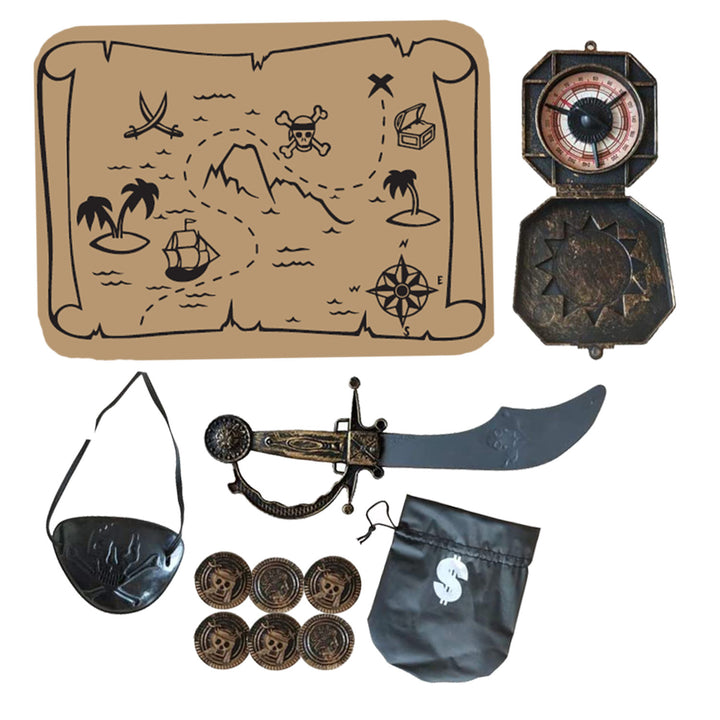 Kids Pirate Boy Costume and Accessory Complete Set