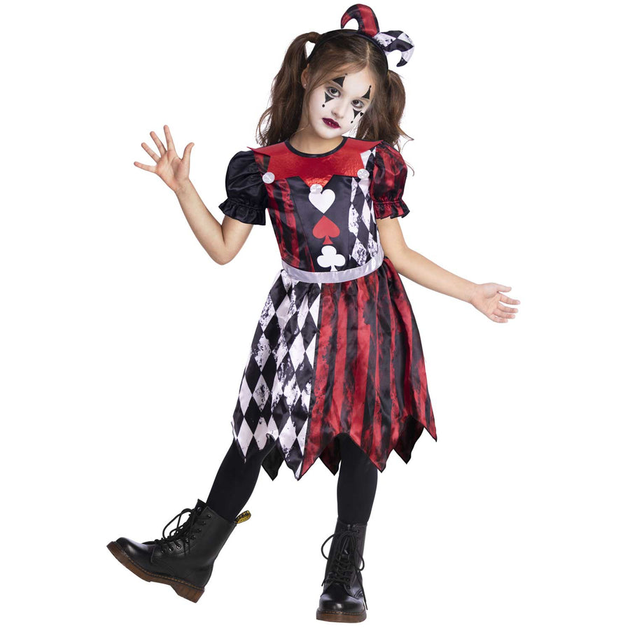 Girls Red Jester Costume