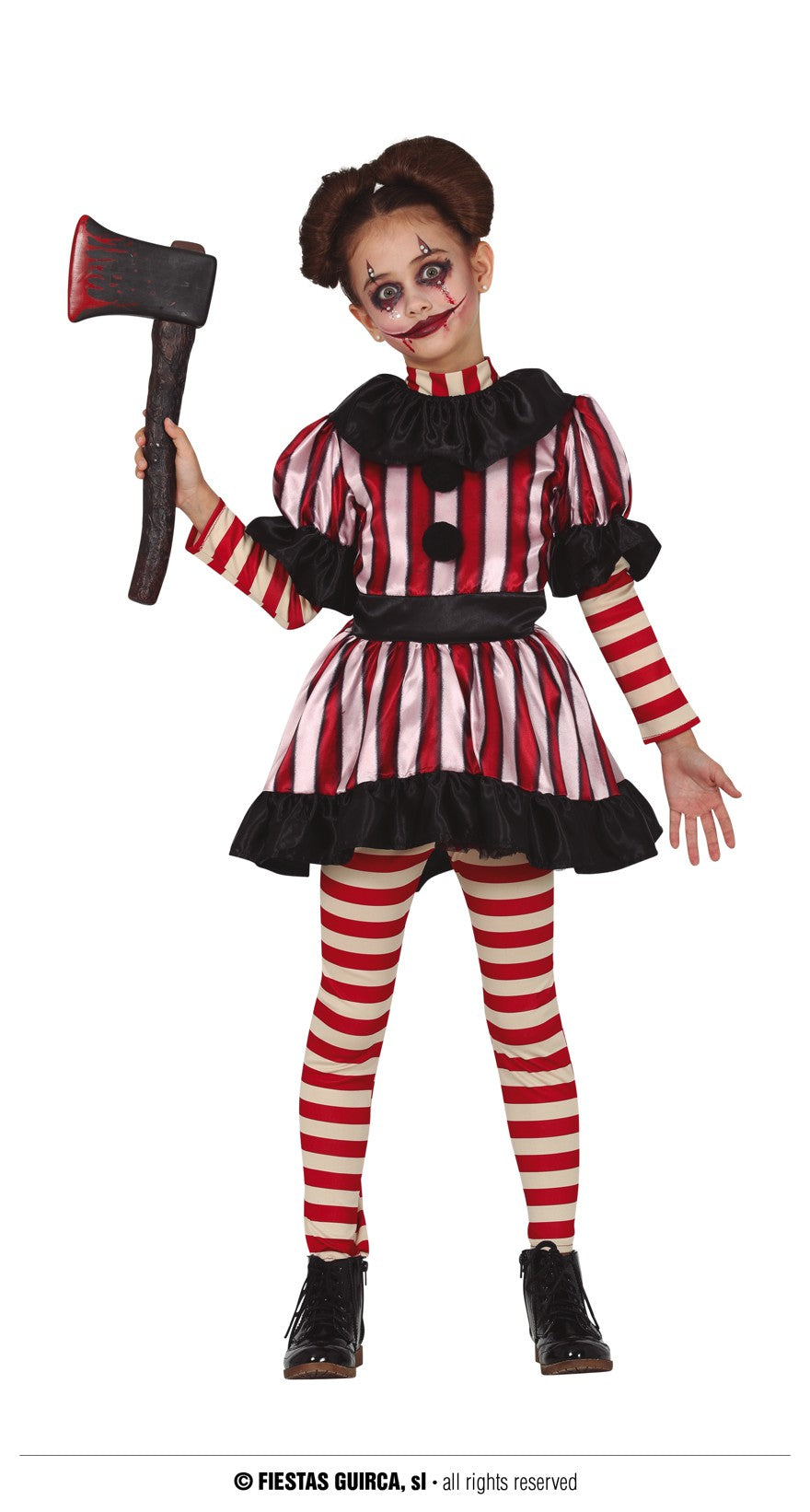 Girls Vintage Clown Scary Halloween Costume