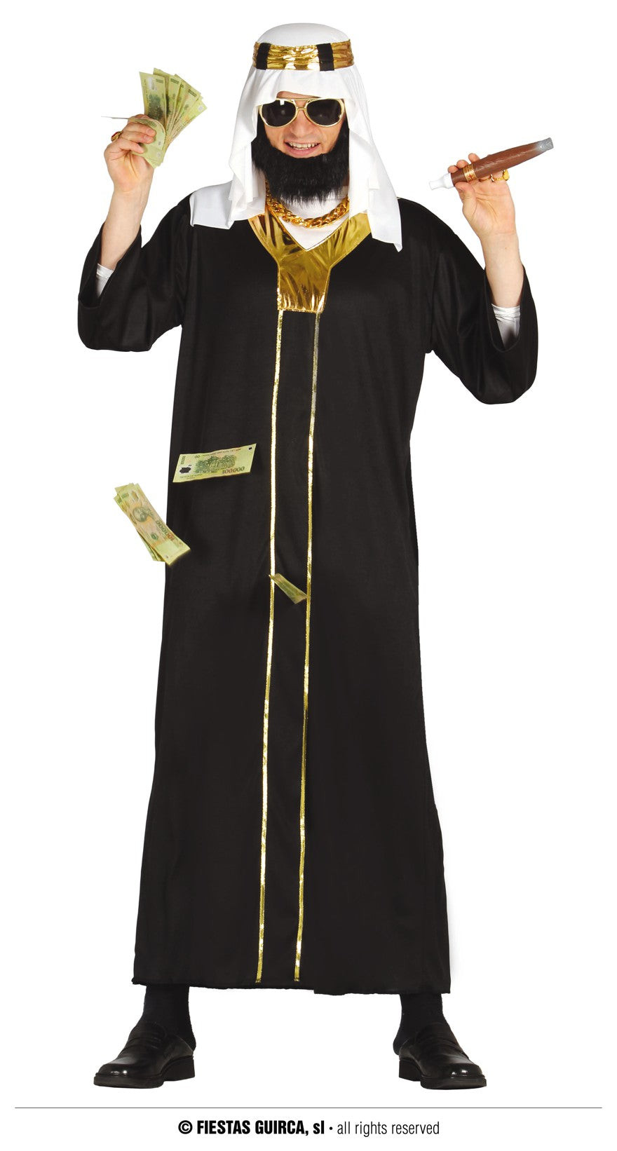 Mens Sheik Black Arab Robe Costume