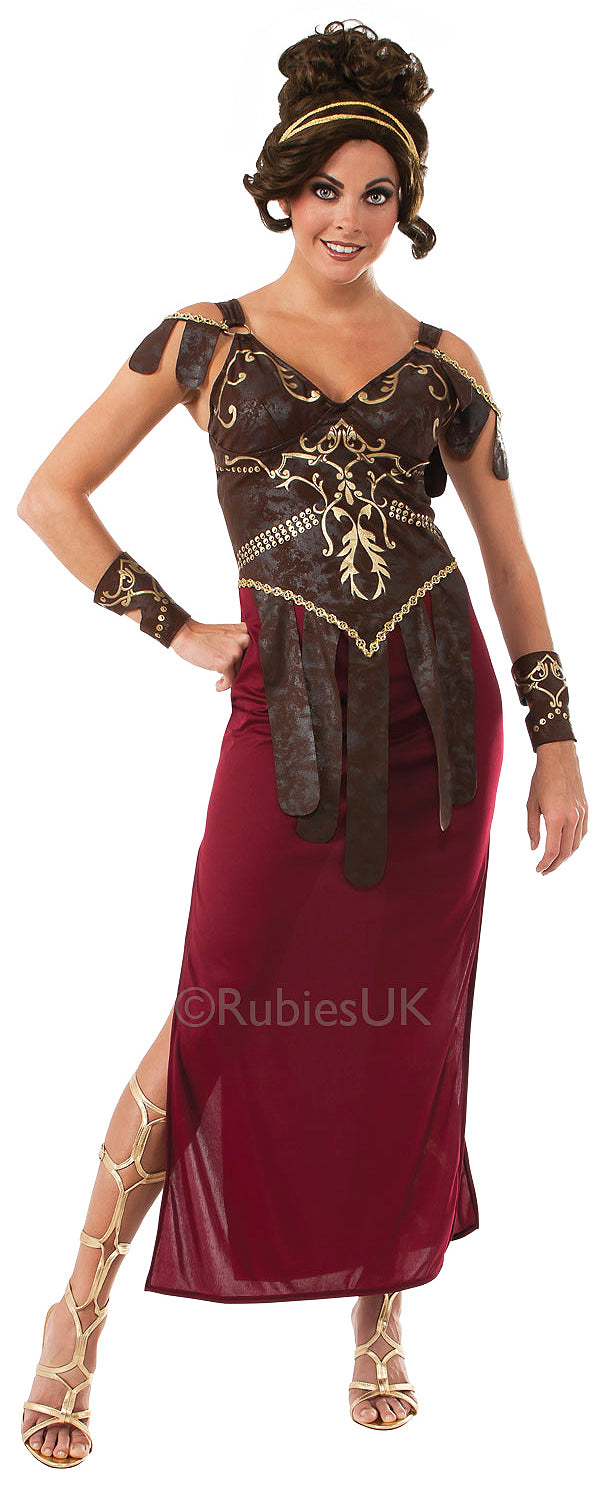 Ladies Roman Goddess Greek Spartan Warrior Book Day Fancy Dress Costume