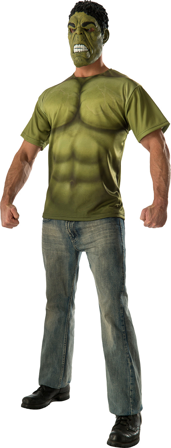 The Incredible Hulk Mens T-Shirt and Mask Costume