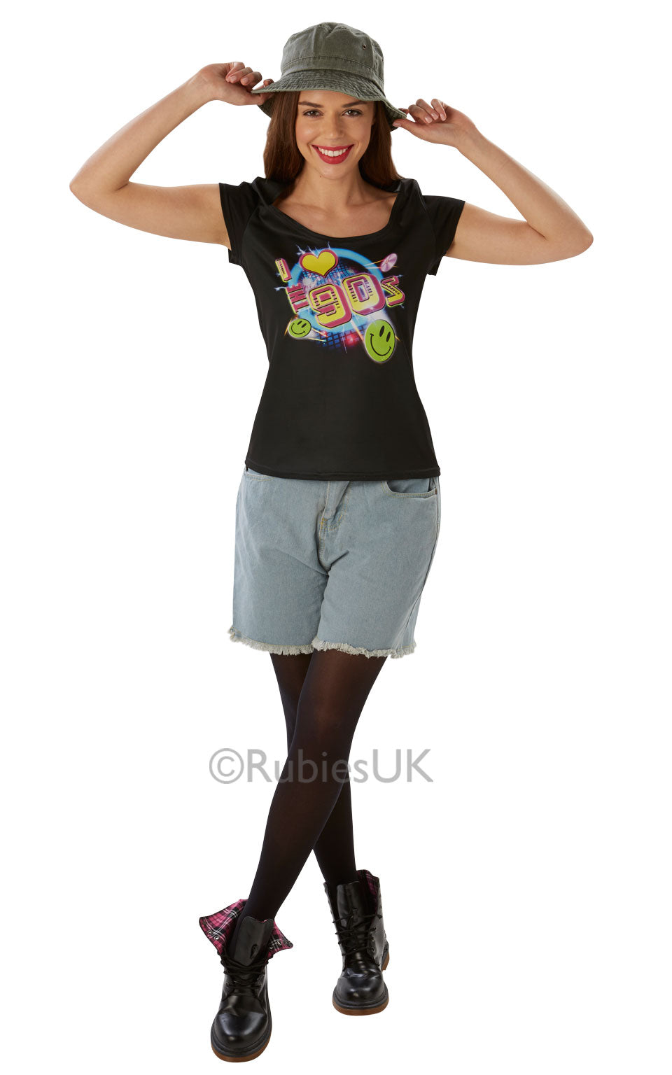 Ladies I Love the 90s T-shirt Fancy Dress 1990s Nineties Costume