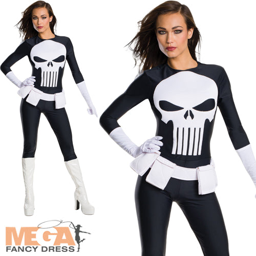 Ladies Punisher Marvel Superhero Halloween Costume