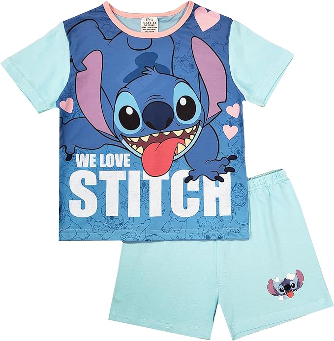 Official Disney Girls Lilo & Stitch Short Pyjamas