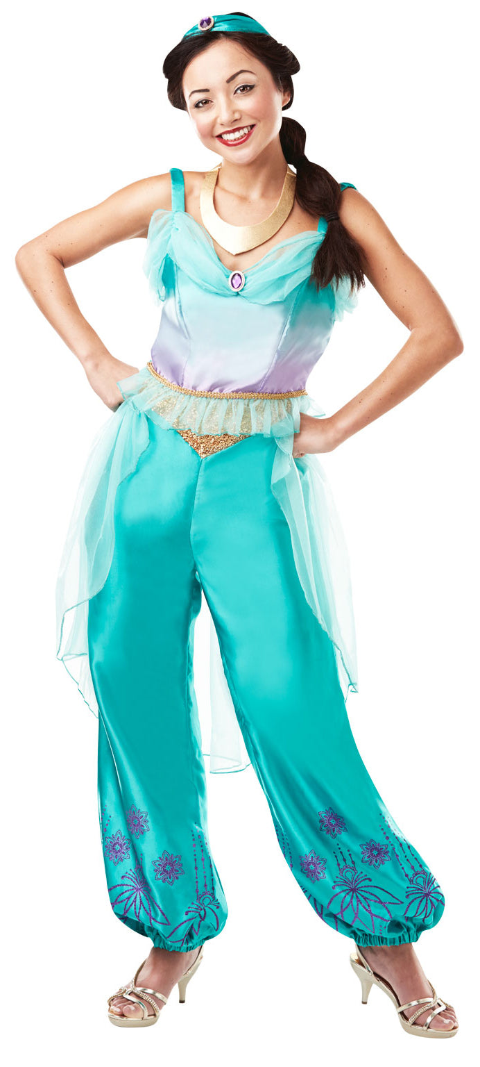 Ladies Official Disney Aladdin Princess Jasmine Fancy Dress Costume