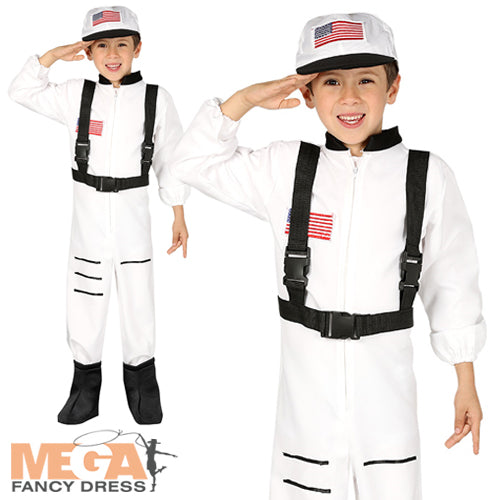 Kids Astronaut USA Space Man Uniform Costume