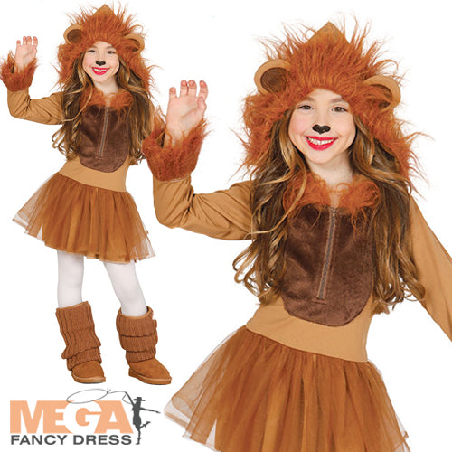 Girls Lioness Kids Animal Costume