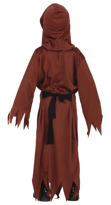 Boys Skeleton Robe Skull Reaper Halloween Horror Fancy Dress Costume