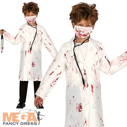 Boys Crazy Dentist Gory Zombie Doctor Halloween Costume