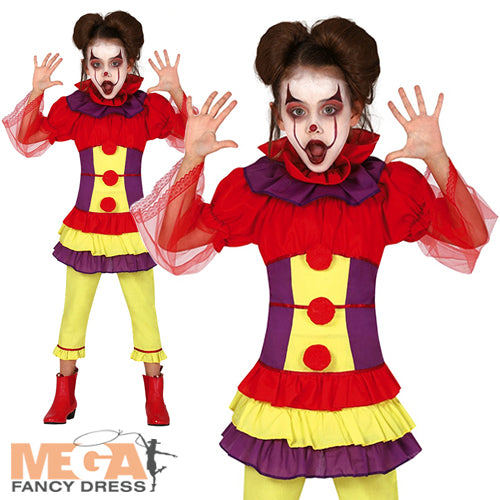 Funloving Clown Girl Costume Mega Fancy Dress