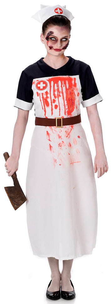 Gruesome Zombie Nurse Ladies Fancy Dress Costume