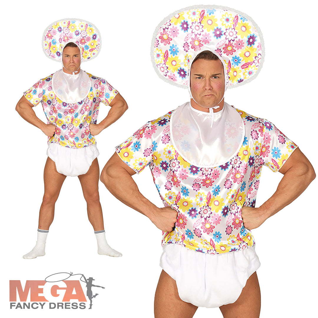 Mens Adult Baby Stag Do Fancy Dress Costume
