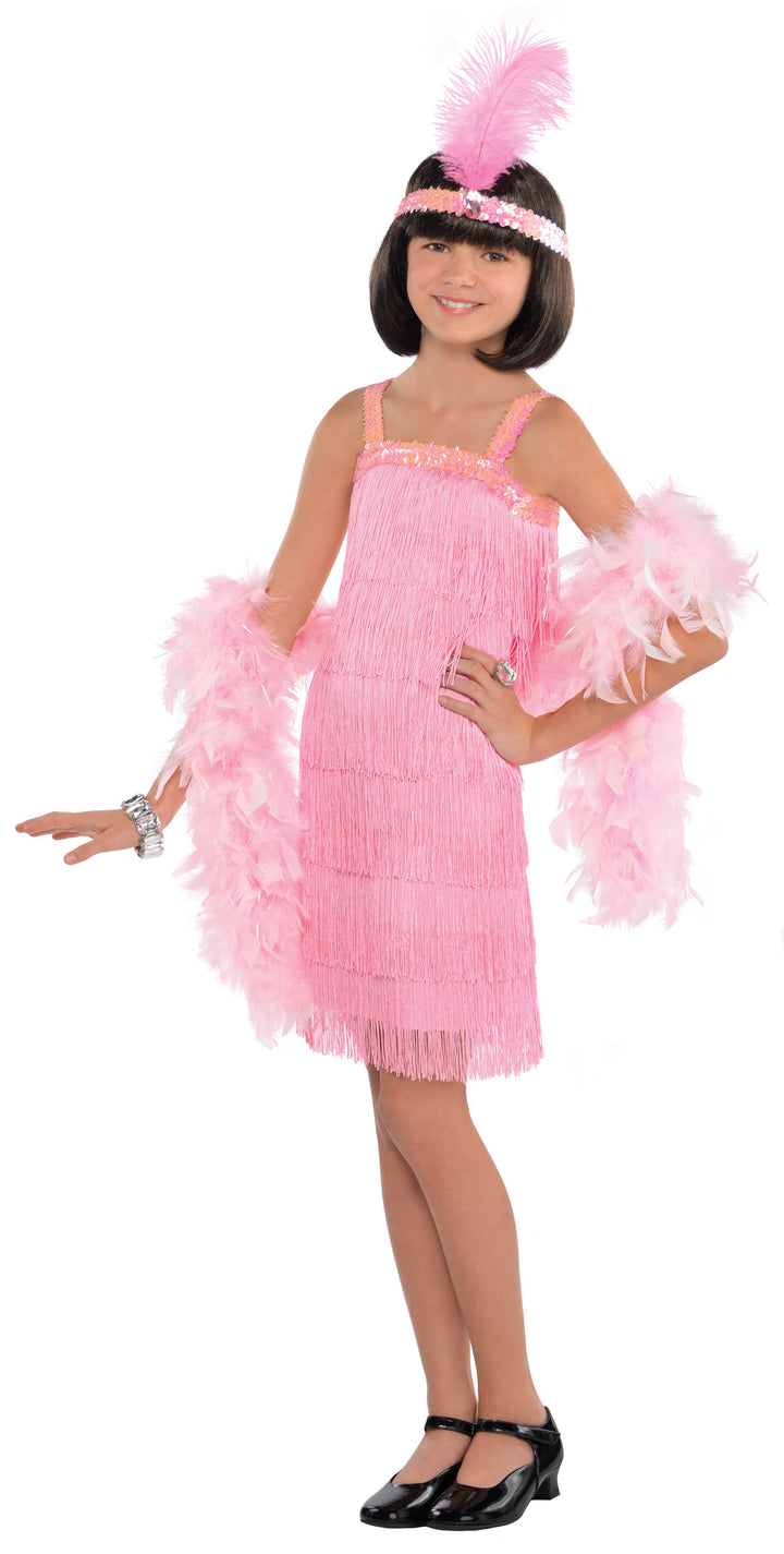 Pink Flapper Girls 1920s Costume