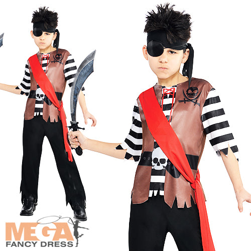 Boys Ahoy Pirate Captain Fancy Dress Buccaneer Shipmate Book Week Costume