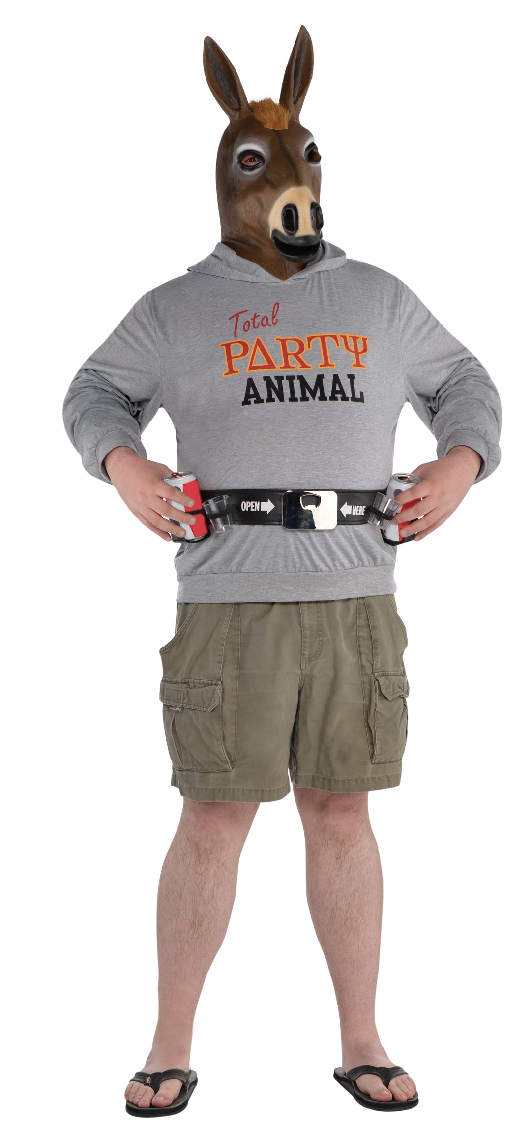 Mens Party Jackass Donkey Animal Funny Stag Do Costume