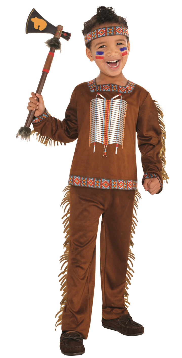 Boys Native American Wild Western Red Indian Fancy Dress Costume