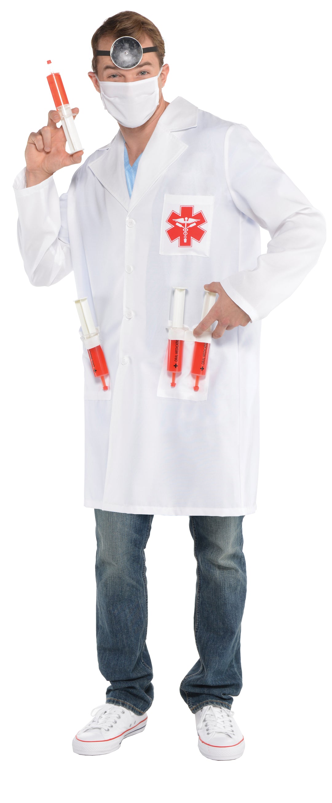 Mens Doctor Surgeon Hospital ER Uniform Fancy Dress Costume