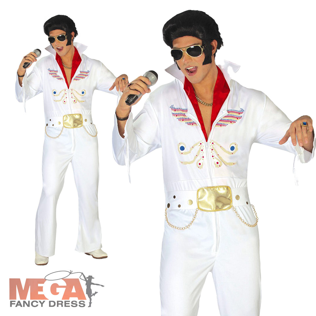 King of Rock Men's Elvis Inspired Fancy Dress Costume