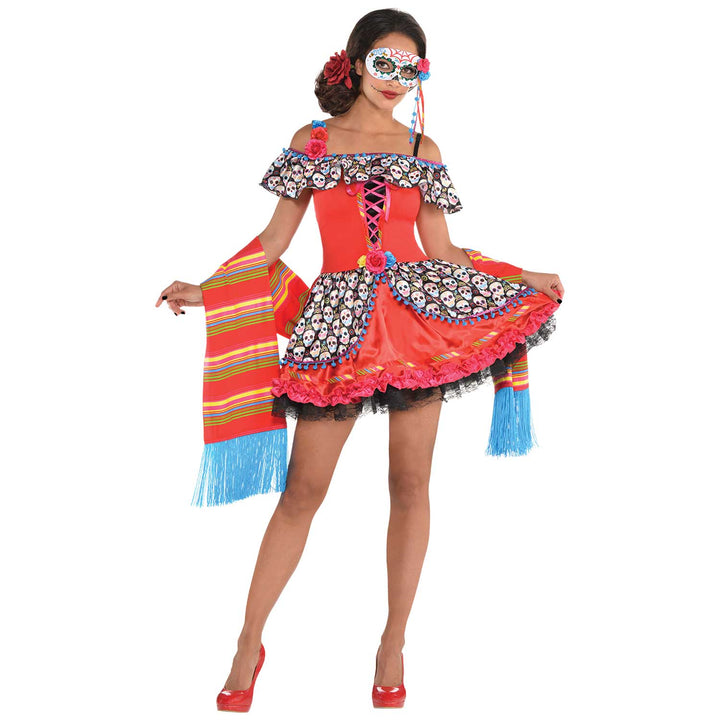 Colorful Senora Sugar Skull Ladies Costume