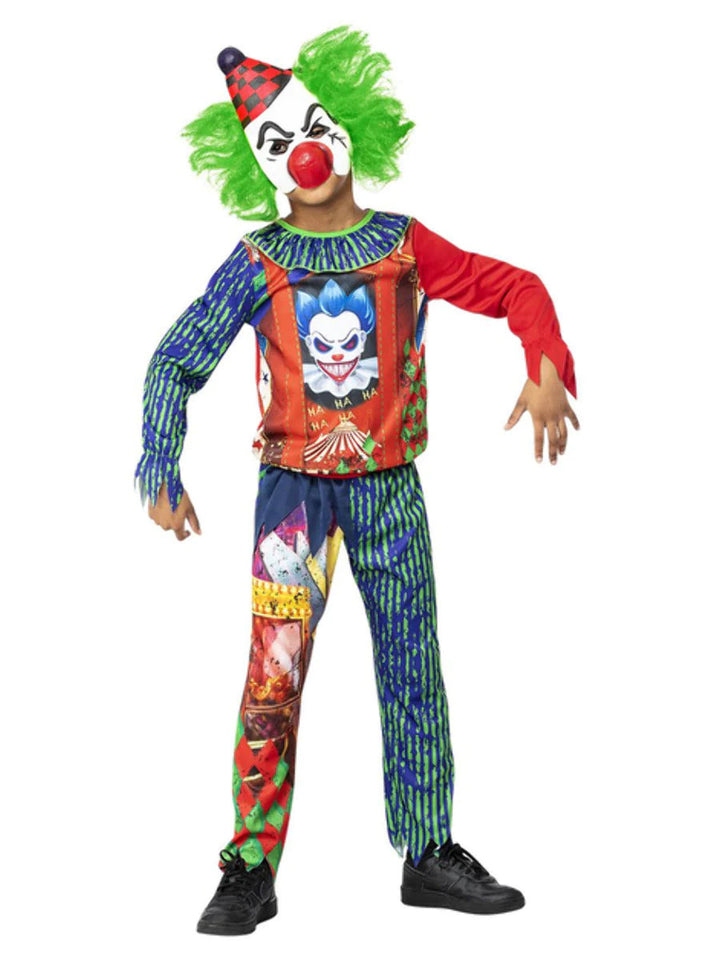 Boys Horror Clown Halloween Fancy Dress Costume