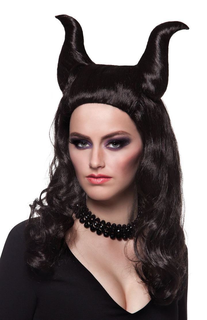 Black Demona Halloween Wig Sinister Hair Accessory