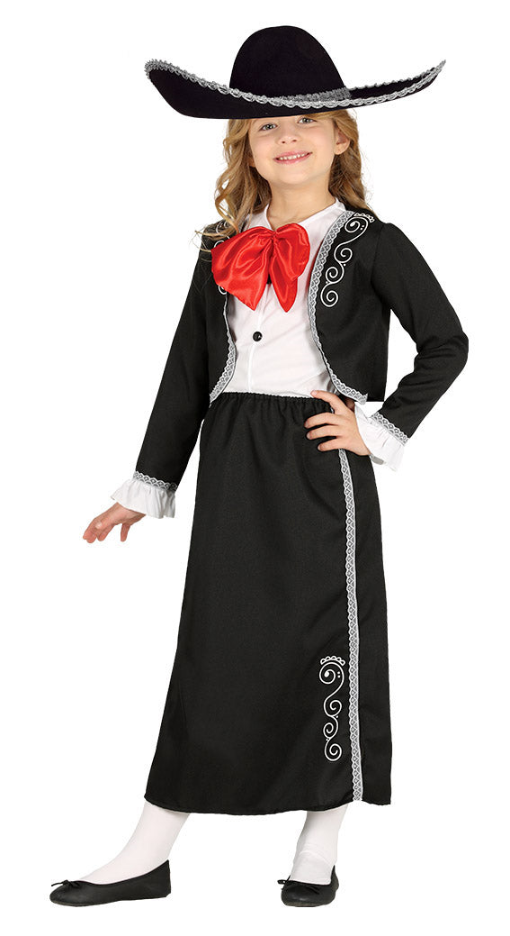 Girls Traditional Mexican Singer Band Mariachi Fancy Dress Costume