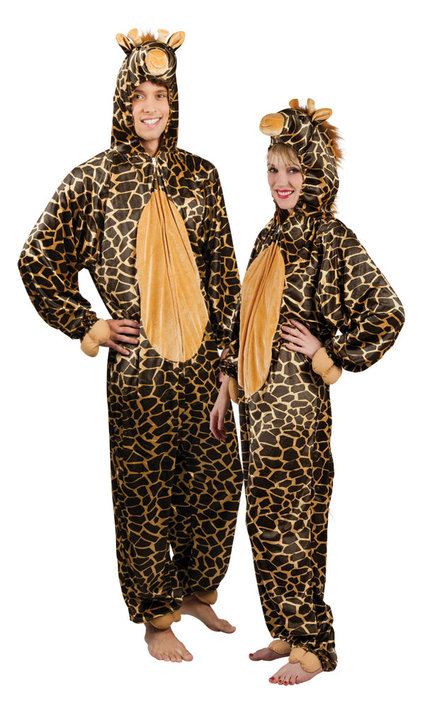 Adults Giraffe Jumpsuit Animal Safari Book Week Fancy Dress Costume