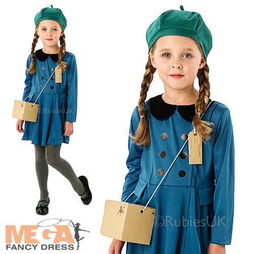 Historical WWII Girls Evacuee Fancy Dress Costume