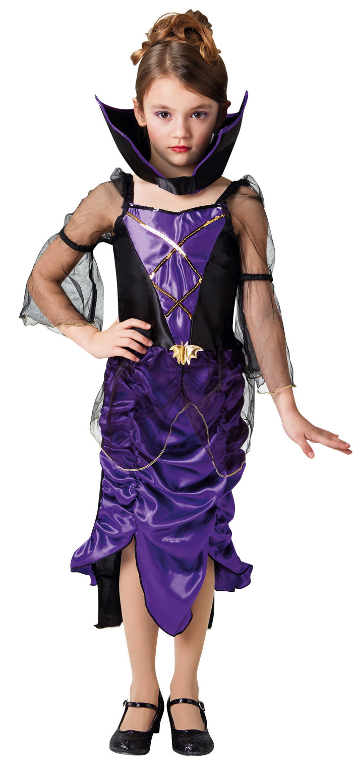 Girls Gothic Vampiress Halloween Vampire Fancy Dress Costume