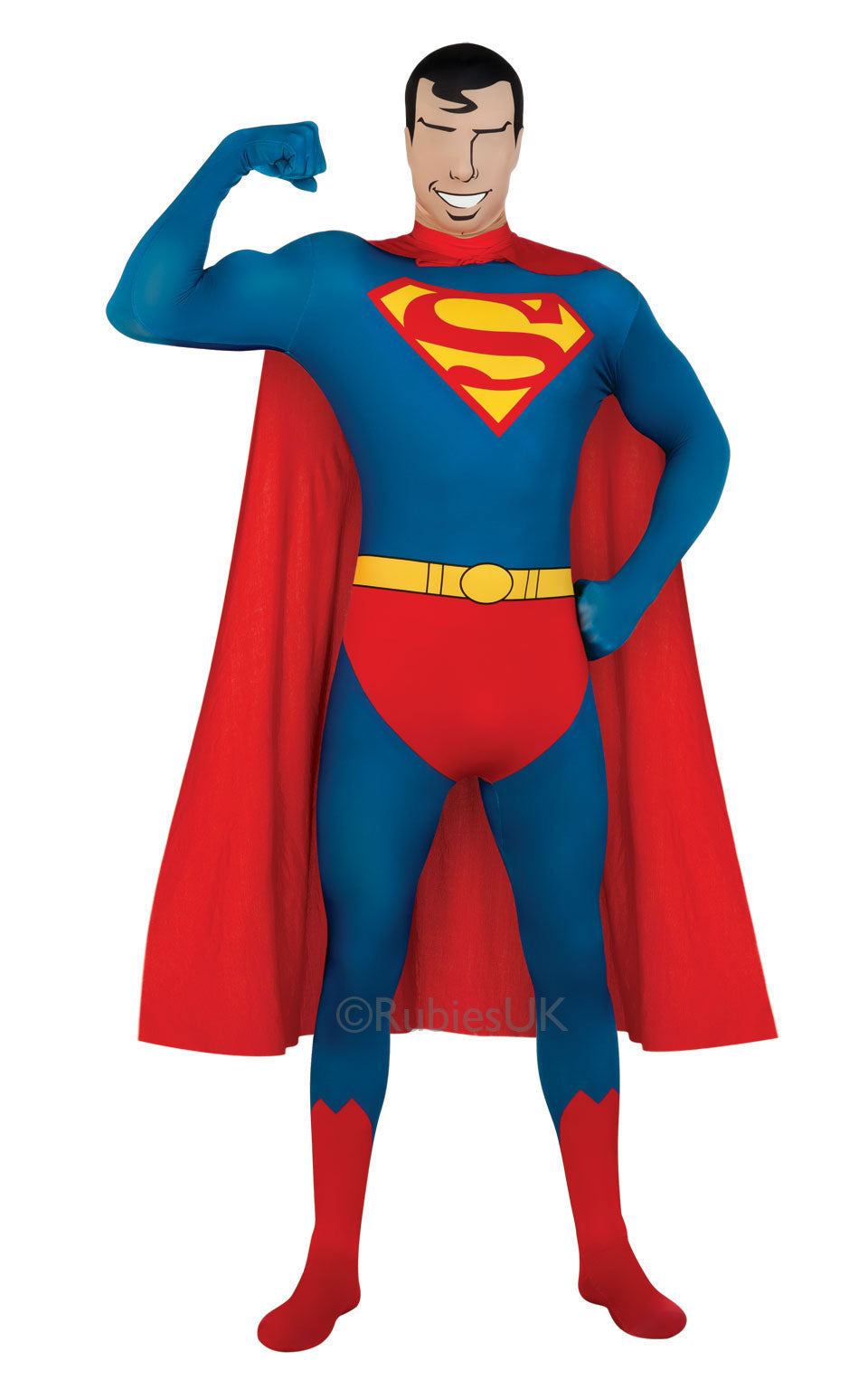 Men's DC Superhero Superman Lycra 2nd Skin Bodysuit Costume