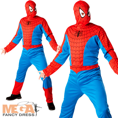 Mens Classic Spiderman Marvel Comic Superhero Costume