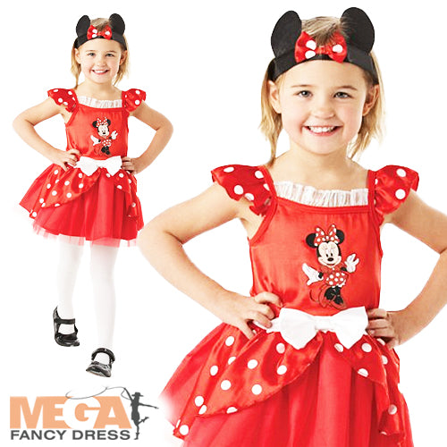 Girls Minnie Mouse Red Ballerina Dance Costume