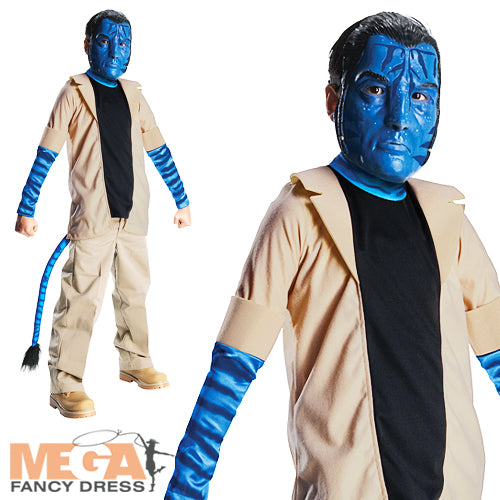 Boys Jake Sully Avatar Fancy Dress Alien Sci Fi Movie Costume Outfit